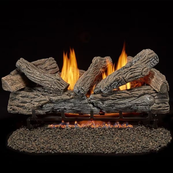 Vent Free Natural Gas Log Set - 30 Inch Traditional Oak, 32,000 Btu, Bluegrass Living, Mfr#: B30NR-ES1